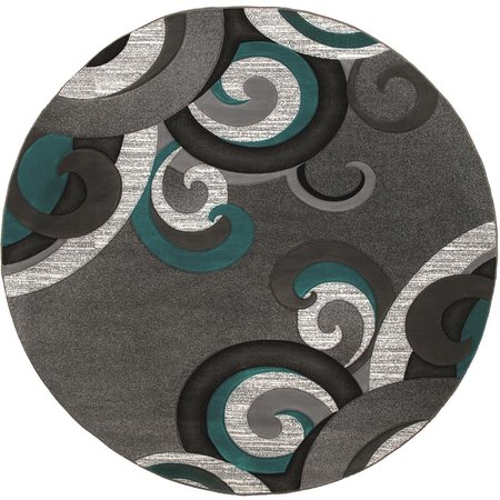UNITED WEAVERS OF AMERICA 7 ft. 10 in. Bristol Rhiannon Turquoise Round Rug 2050 11369 88R